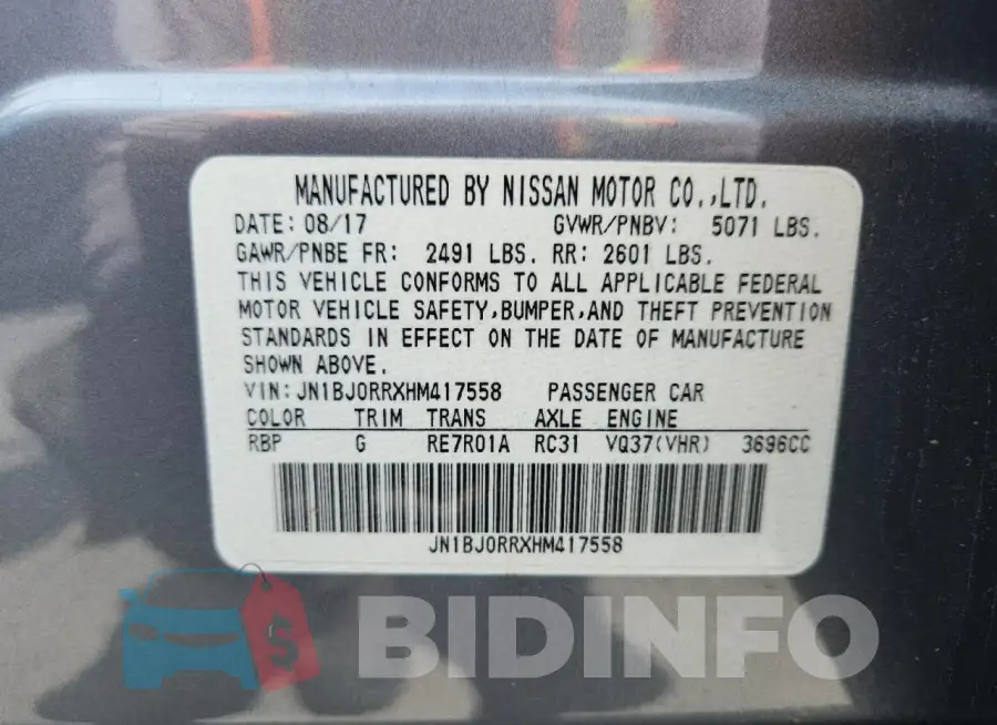 JN1BJ0RRXHM417558 Photo# 13