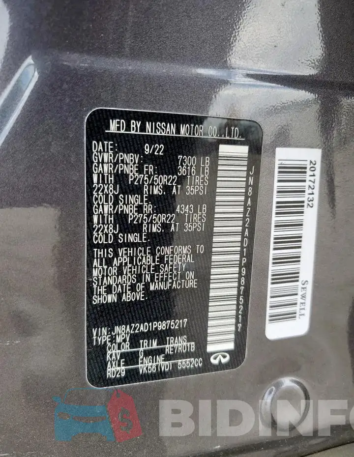 JN8AZ2AD1P9875217 Photo# 13