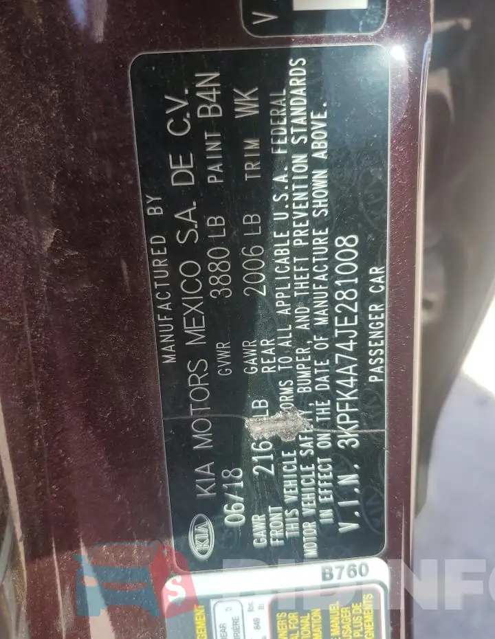 3KPFK4A74JE281008 Photo# 12