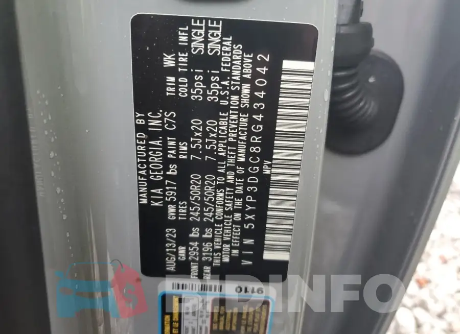 5XYP3DGC8RG434042 Photo# 13