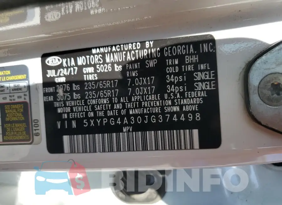 5XYPG4A30JG374498 Photo# 14
