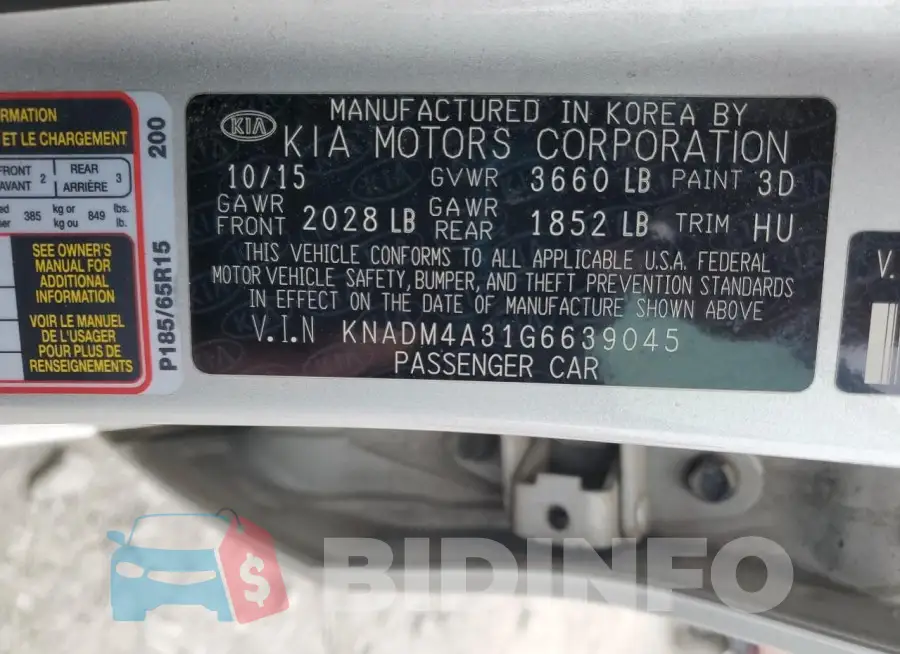 KNADM4A31G6639045 Photo# 12