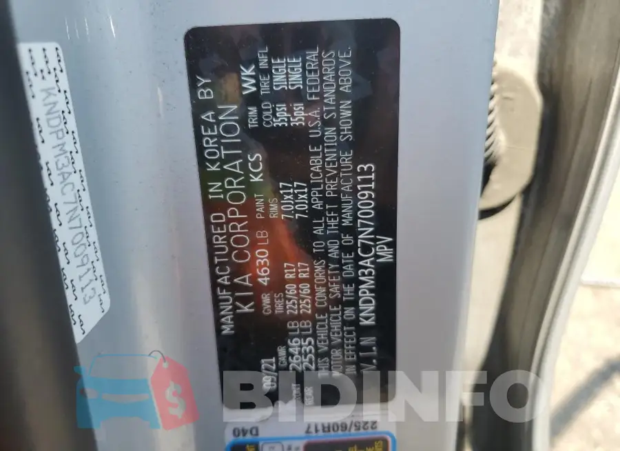 KNDPM3AC7N7009113 Photo# 14