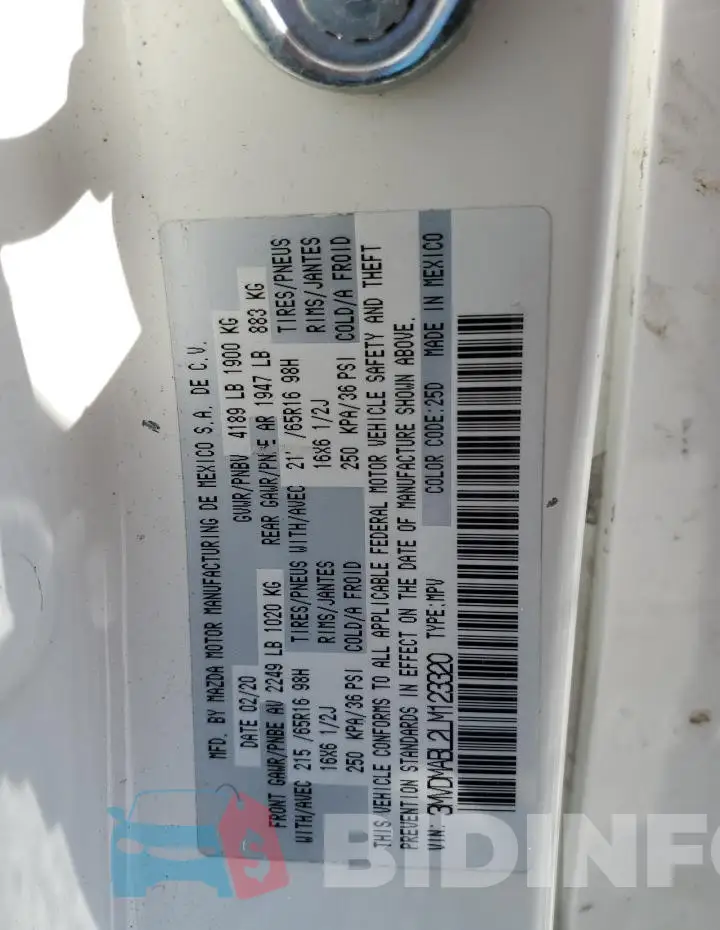 3MVDMABL2LM123320 Photo# 14
