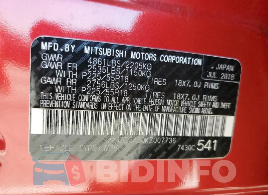JA4AD3A30KZ007736 Photo# 13
