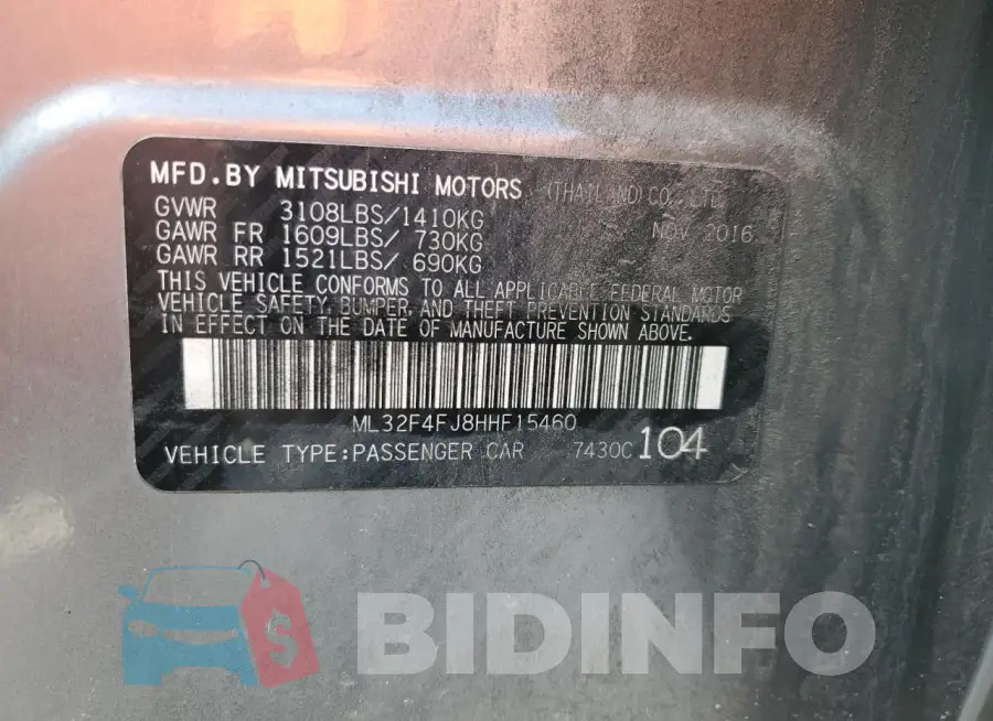 ML32F4FJ8HHF15460 Photo# 12