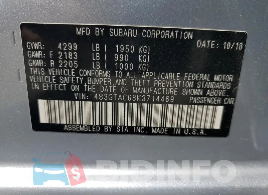 4S3GTAC68K3714469 Photo# 12