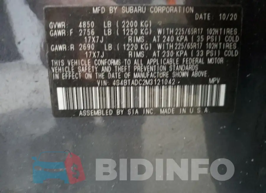 4S4BTADC2M3121042 Photo# 12