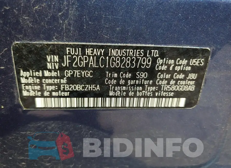 JF2GPALC1G8283799 Photo# 12