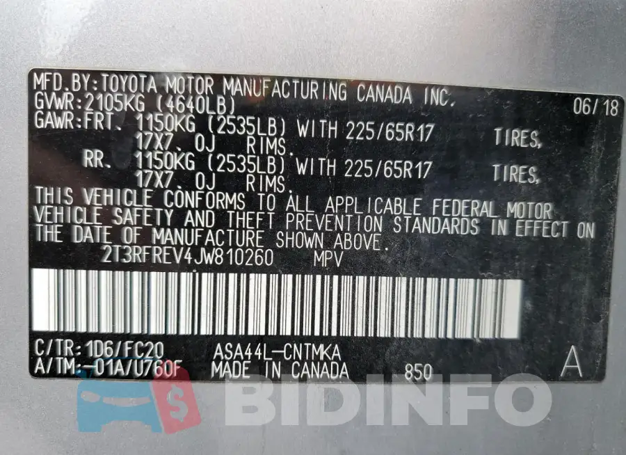 2T3RFREV4JW810260 Photo# 13