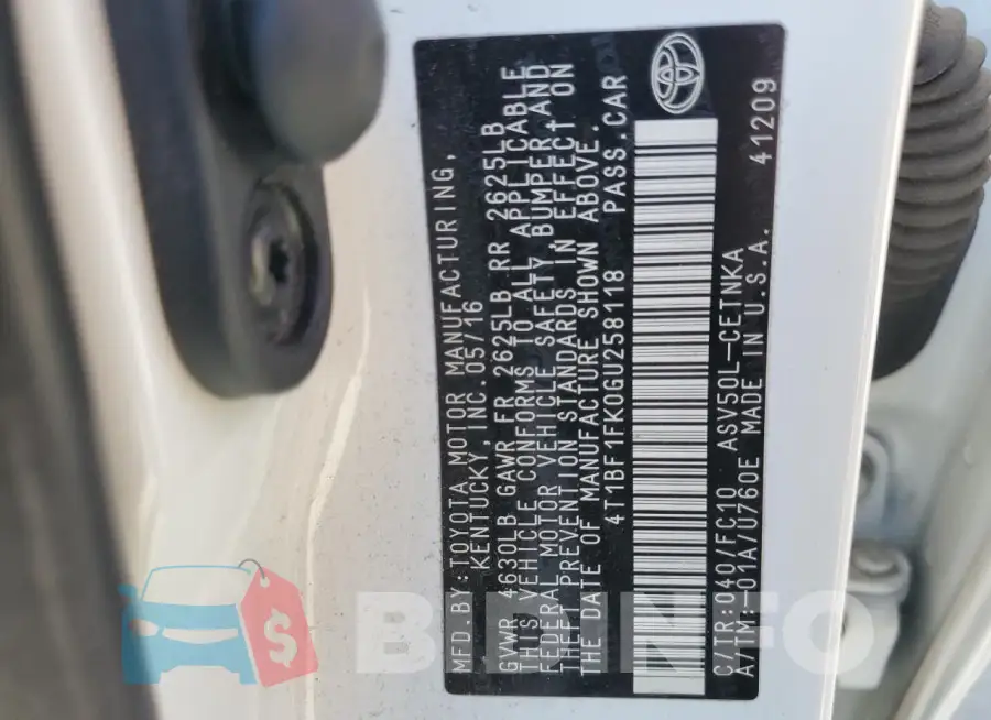 4T1BF1FK0GU258118 Photo# 12