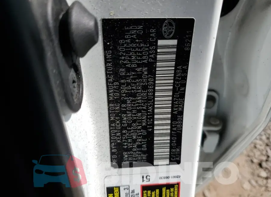 4T1C11AK5LU886907 Photo# 12