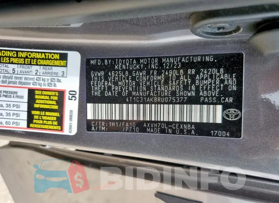 4T1C31AK8RU075377 Photo# 13