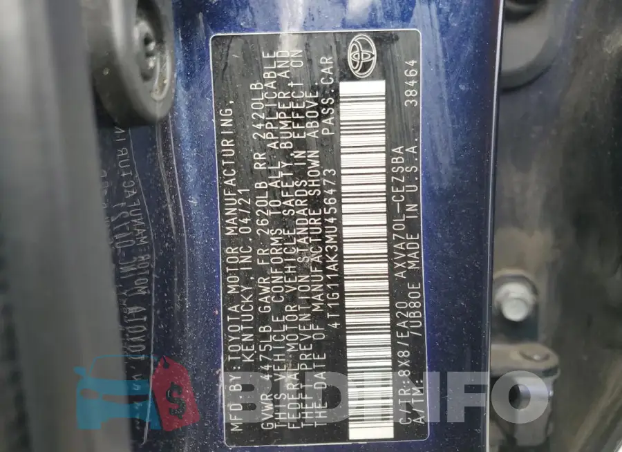 4T1G11AK3MU456473 Photo# 12