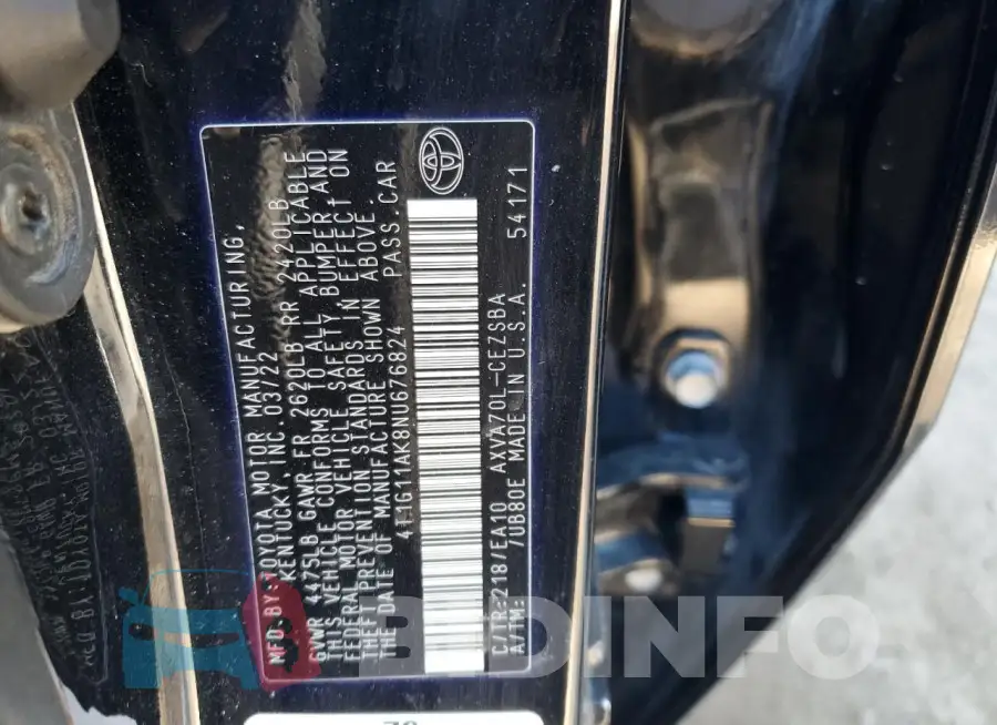 4T1G11AK8NU676824 Photo# 12