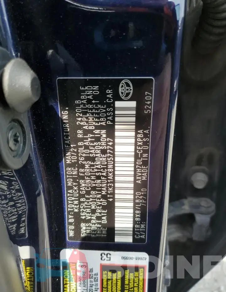 4T1K31AK8NU577747 Photo# 12