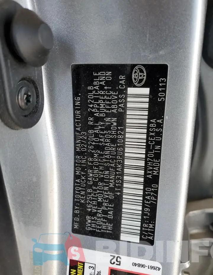 4T1S31AK3PU610821 Photo# 12