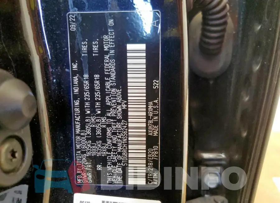 5TDGBRCH1NS562427 Photo# 14
