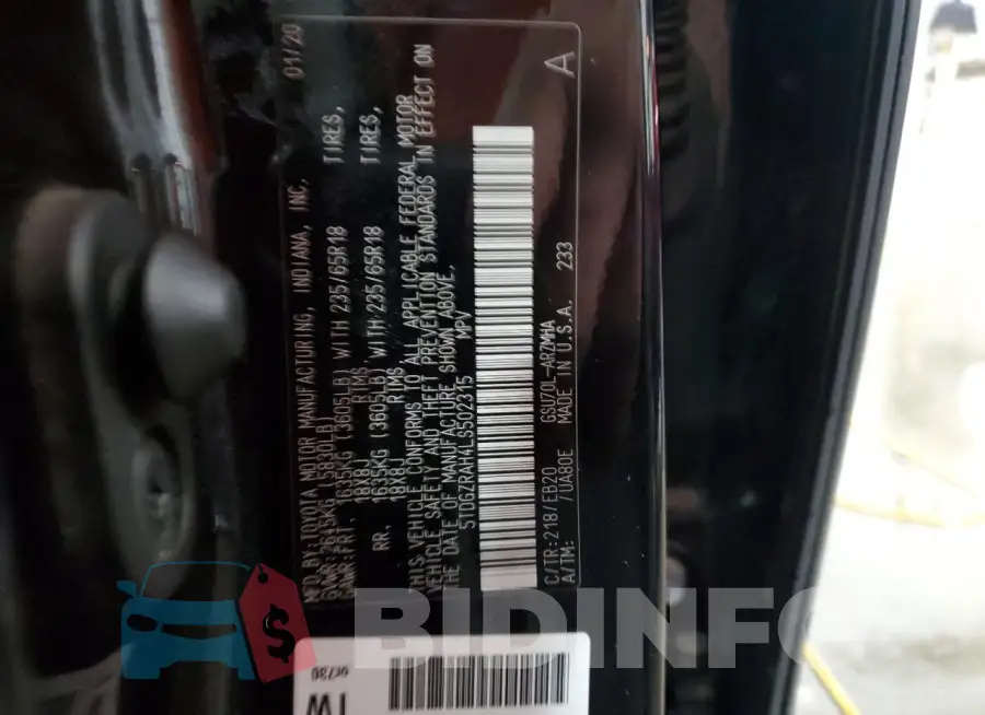 5TDGZRAH4LS502315 Photo# 13