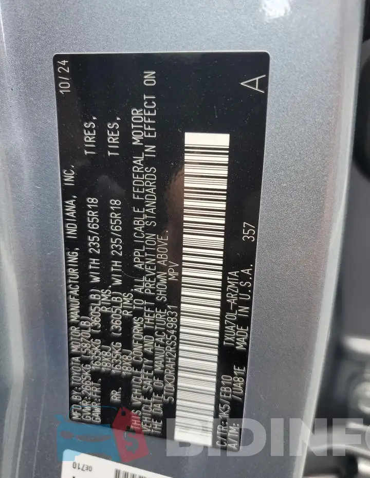 5TDKDRAH2RS549831 Photo# 13