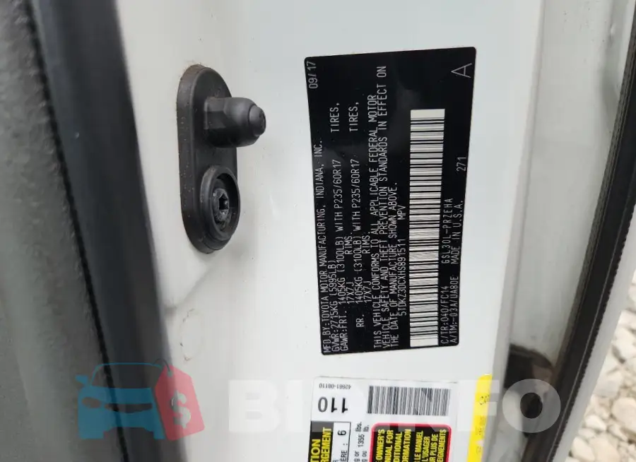 5TDKZ3DCXHS891511 Photo# 13