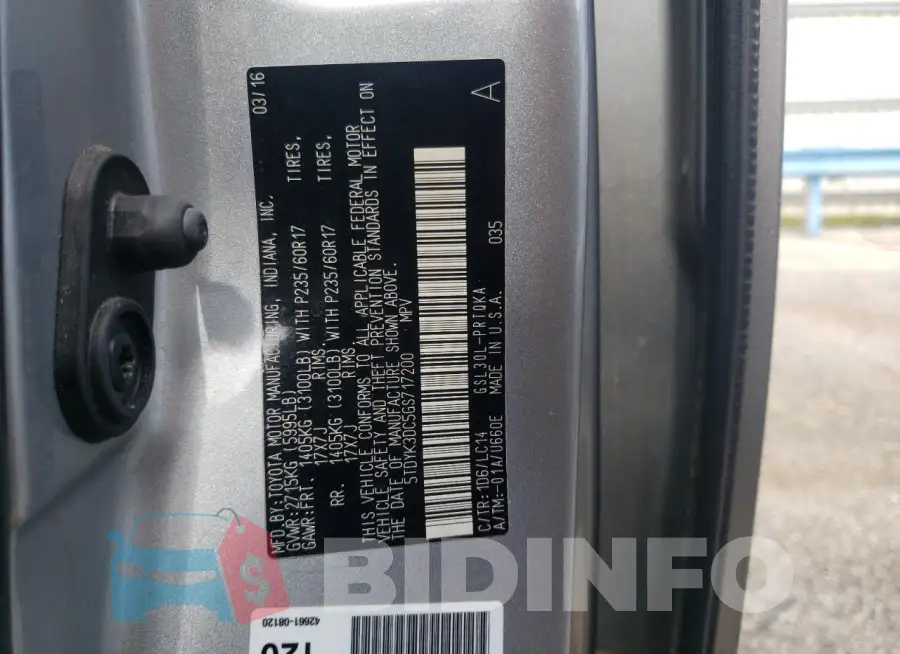 5TDYK3DC5GS717200 Photo# 13