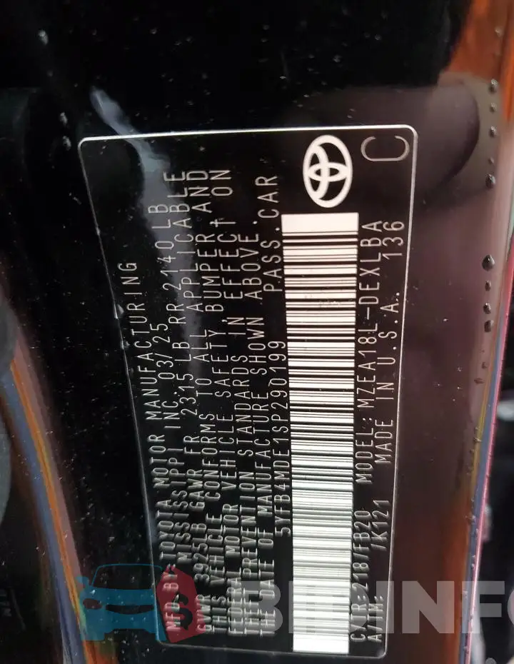 5YFB4MDE1SP290199 Photo# 12