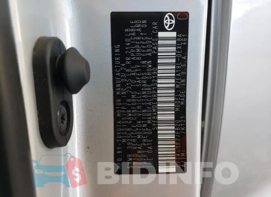 5YFB4MDE3RP152190 Photo# 13