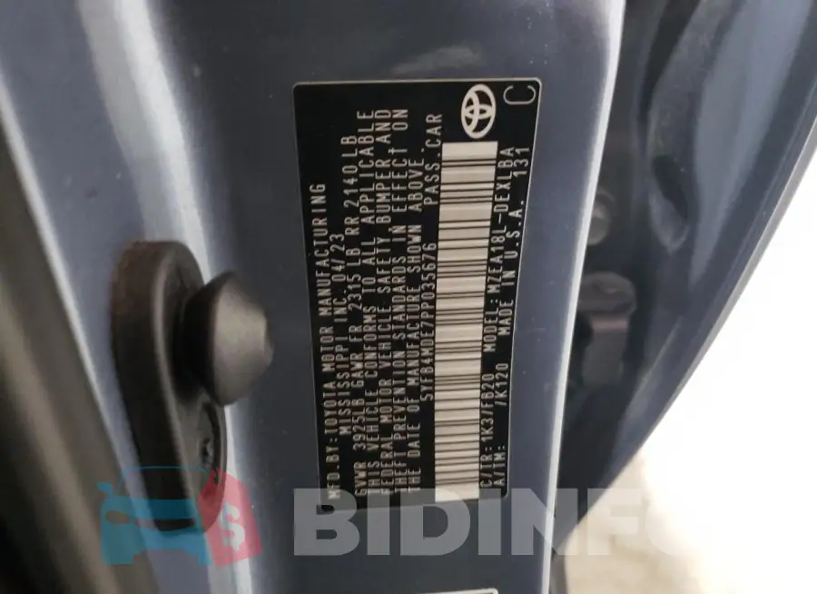 5YFB4MDE7PP035676 Photo# 12