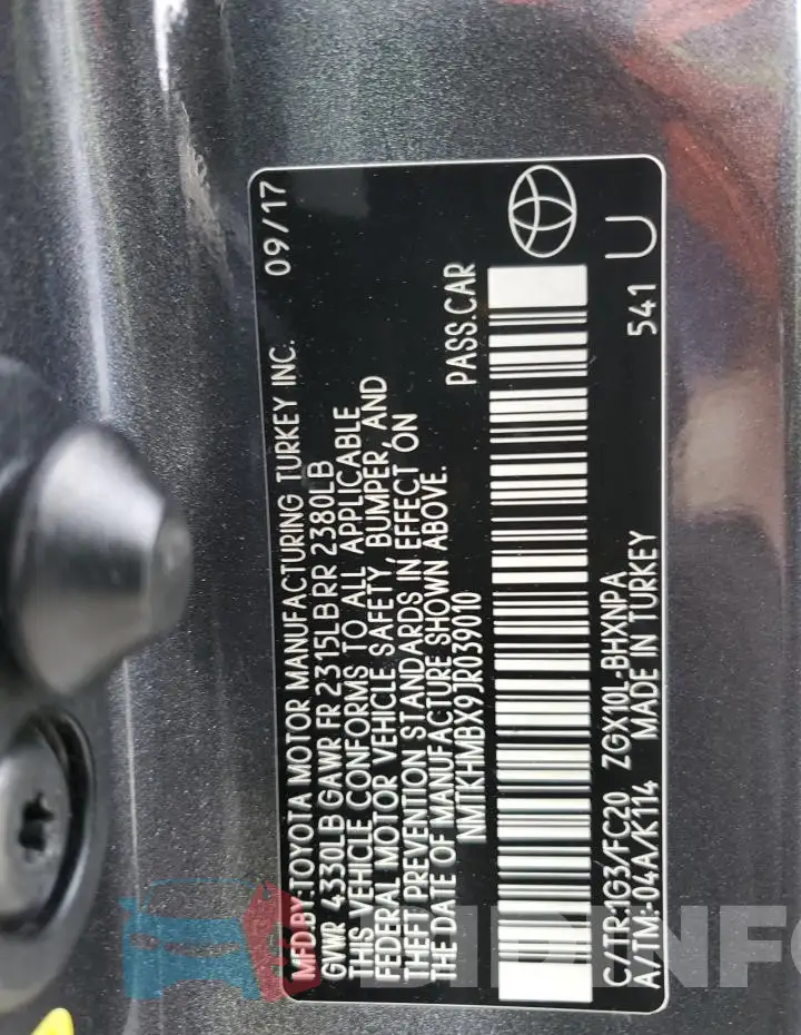 NMTKHMBX9JR039010 Photo# 13