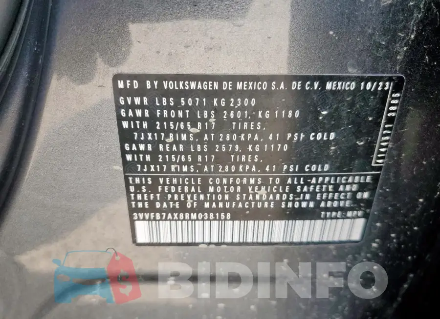 3VVFB7AX8RM038158 Photo# 13
