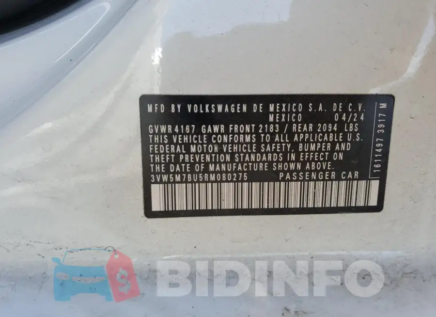3VW5M7BU5RM080275 Photo# 12