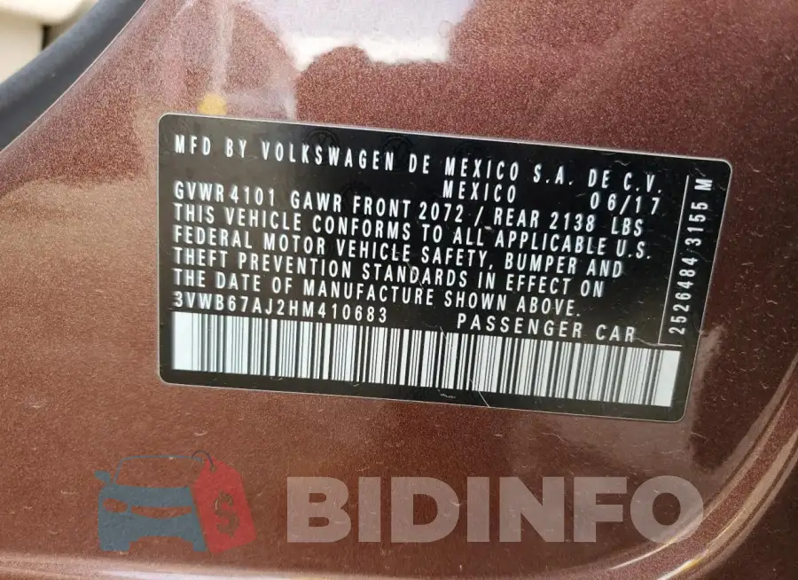 3VWB67AJ2HM410683 Photo# 12