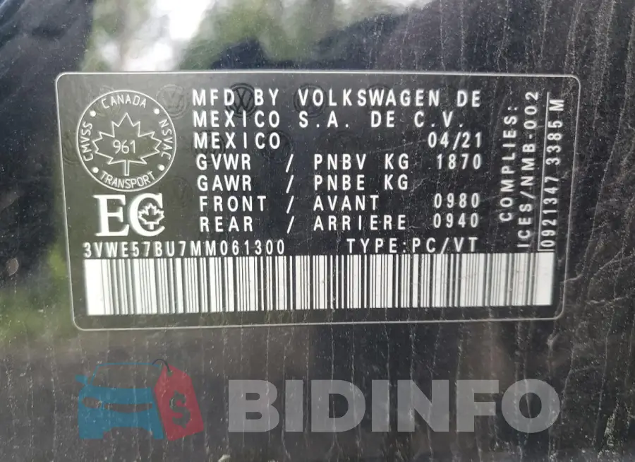 3VWE57BU7MM061300 Photo# 12