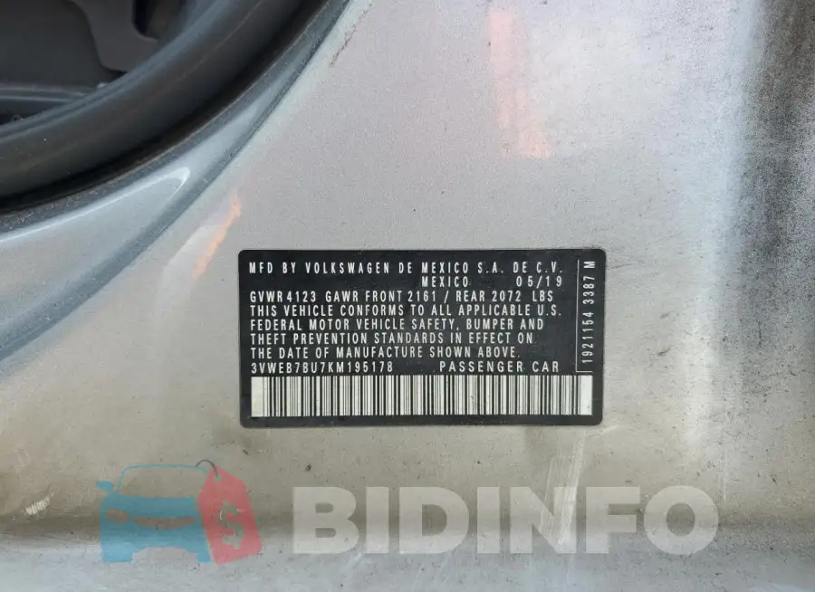 3VWEB7BU7KM195178 Photo# 12