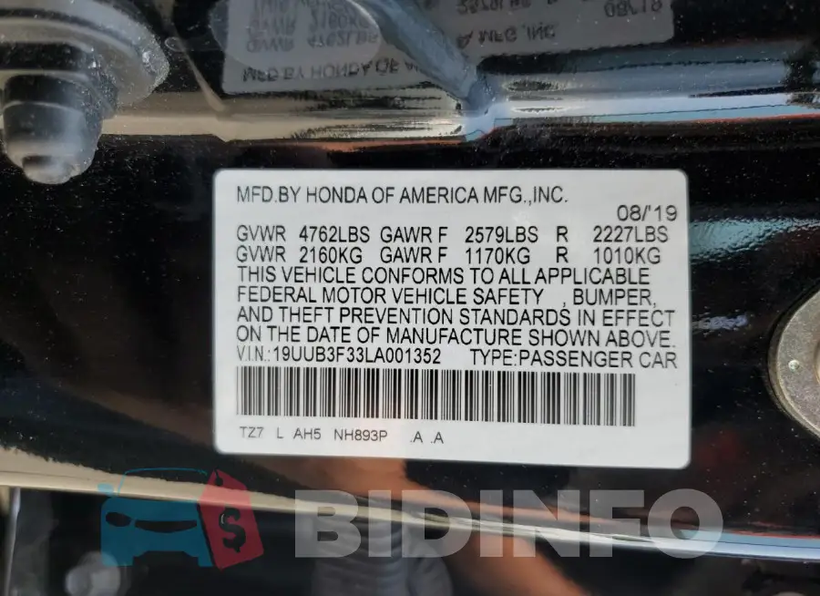 19UUB3F33LA001352 Photo# 12
