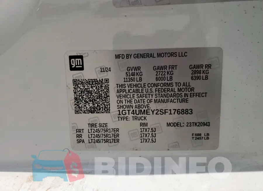 1GT4UMEY2SF176883 Photo# 12