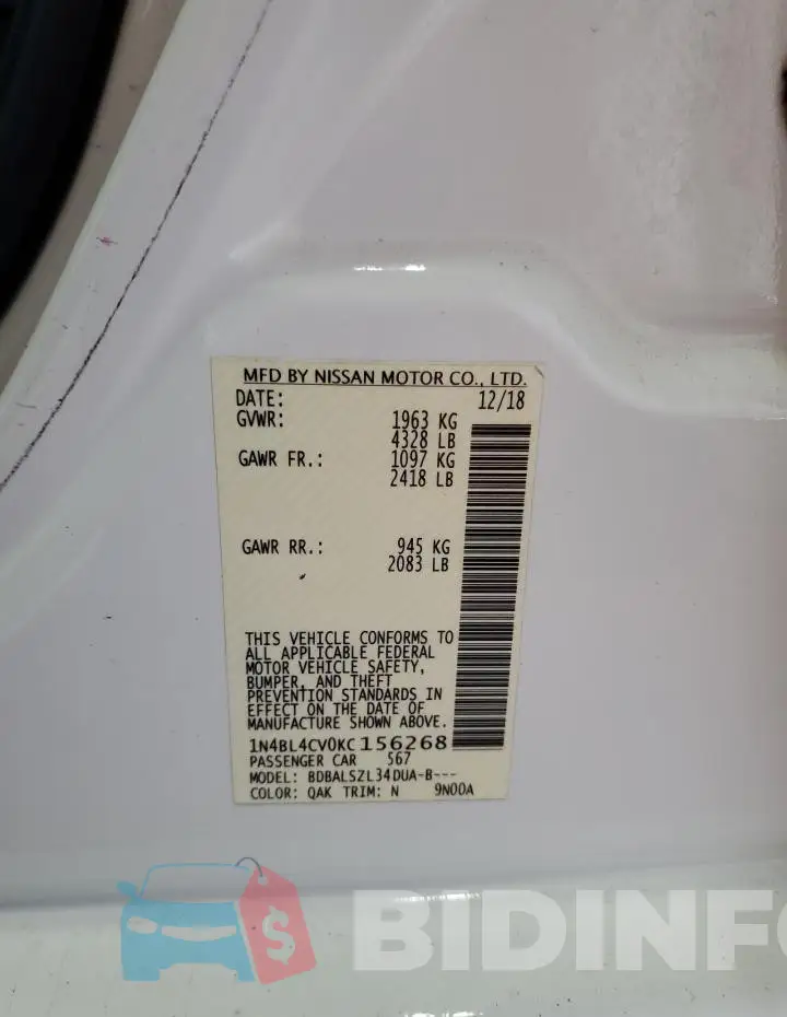 1N4BL4CV0KC156268 Photo# 12