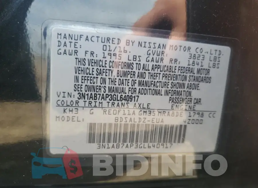 3N1AB7AP3GL640917 Photo# 12