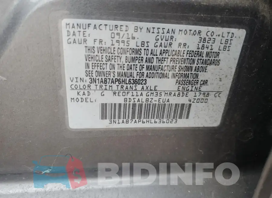 3N1AB7AP6HL636023 Photo# 12