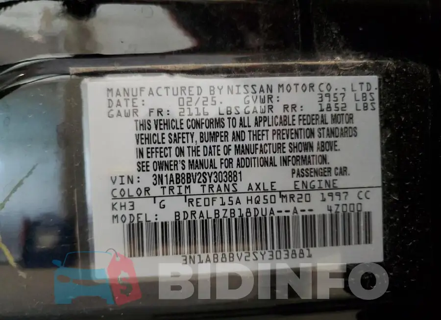 3N1AB8BV2SY303881 Photo# 12
