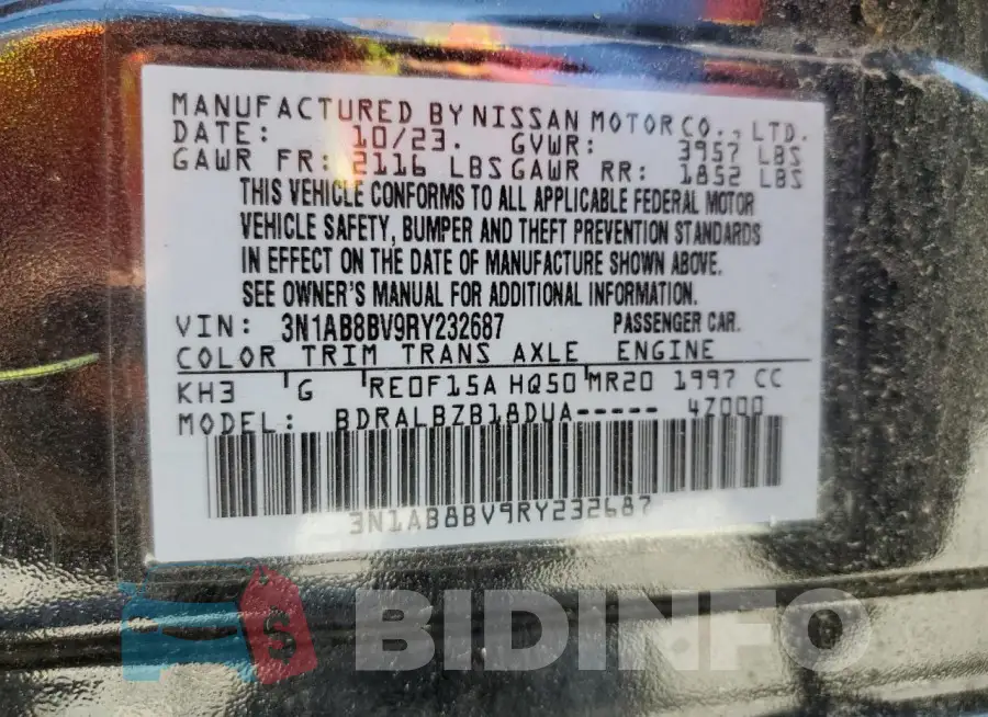 3N1AB8BV9RY232687 Photo# 12