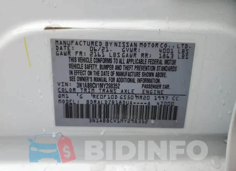 3N1AB8CV1MY298352 Photo# 12