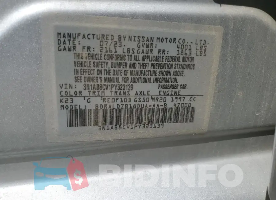 3N1AB8CV1PY323139 Photo# 12