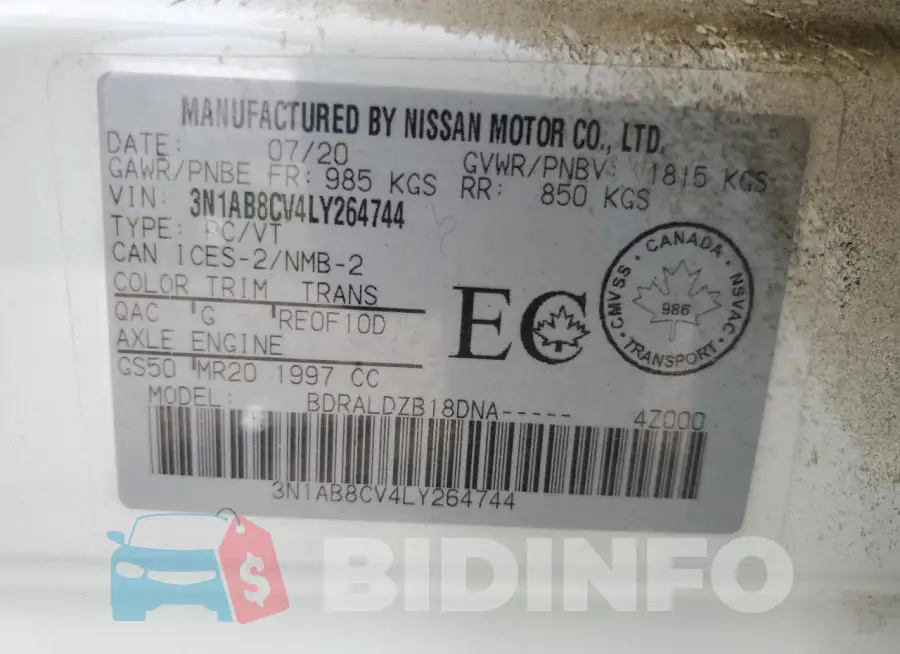 3N1AB8CV4LY264744 Photo# 12