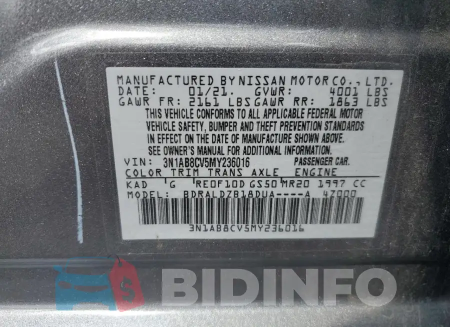 3N1AB8CV5MY236016 Photo# 12