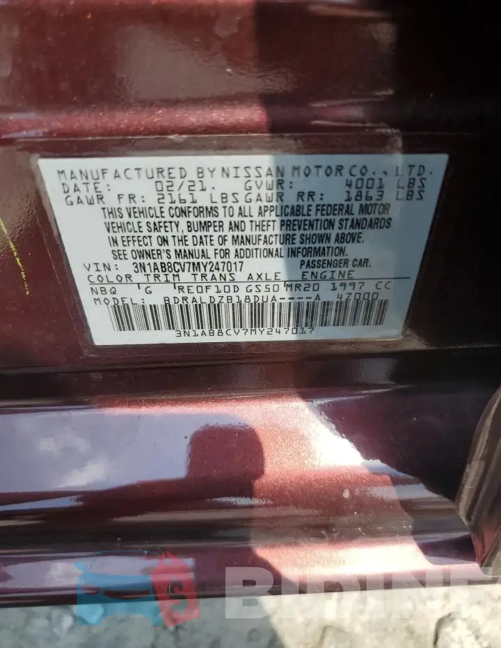 3N1AB8CV7MY247017 Photo# 12