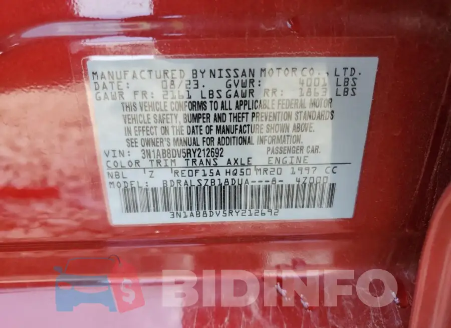 3N1AB8DV5RY212692 Photo# 12