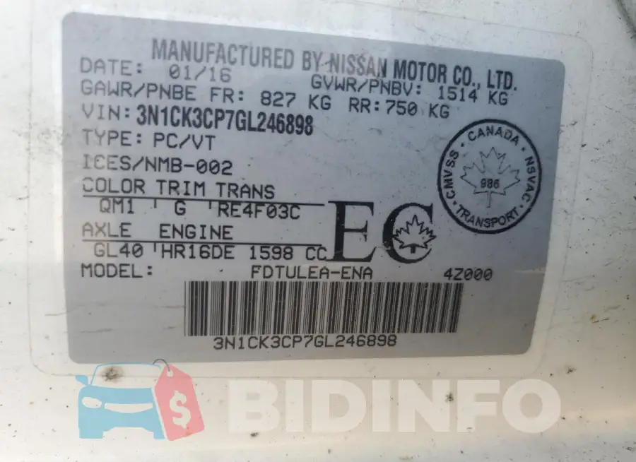 3N1CK3CP7GL246898 Photo# 12