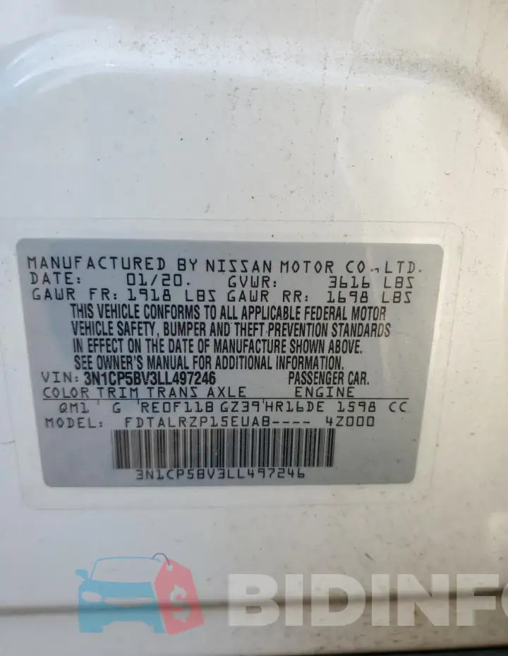 3N1CP5BV3LL497246 Photo# 12